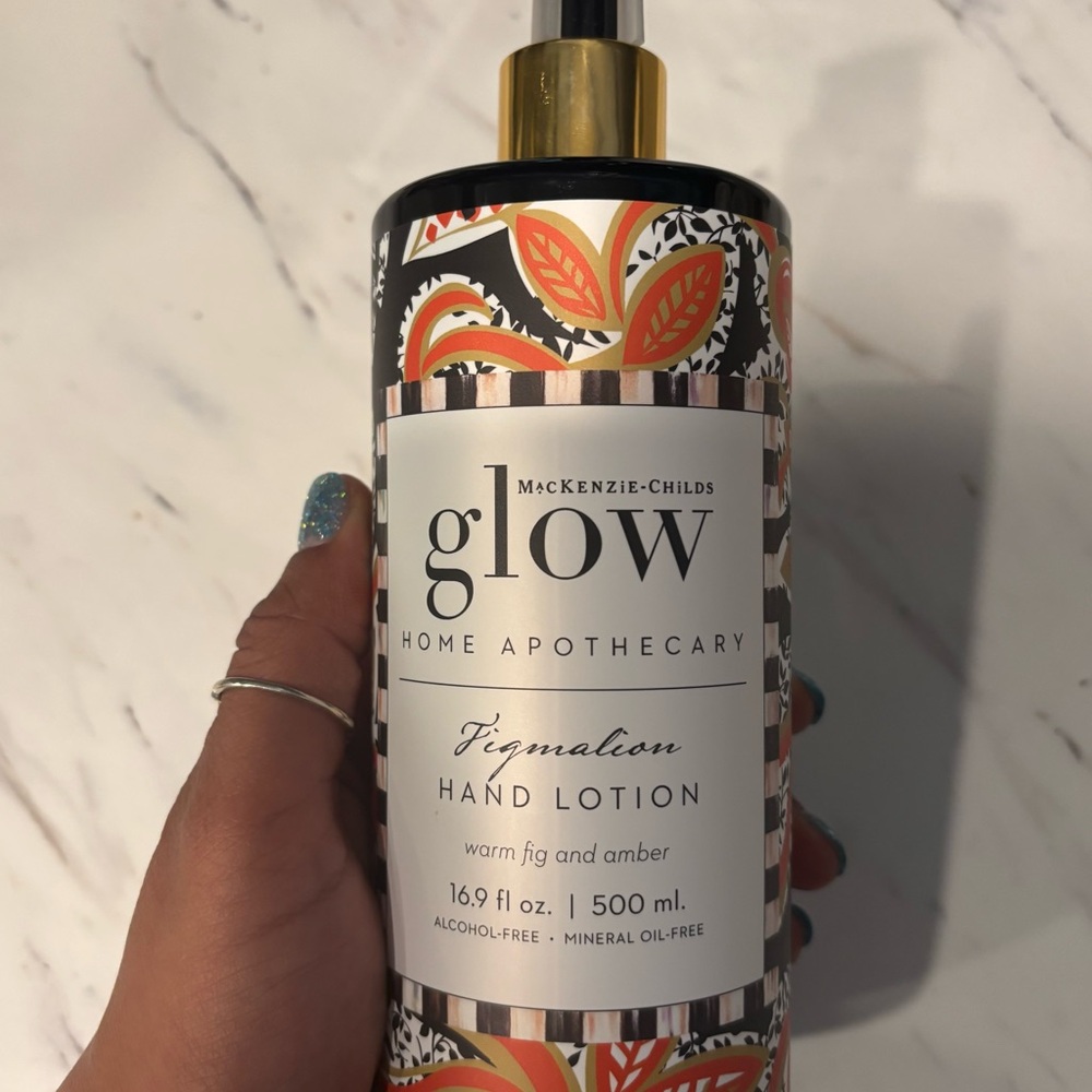 MacKenzie-Childs Glow Figmalion Hand Lotion - Black and Orange
